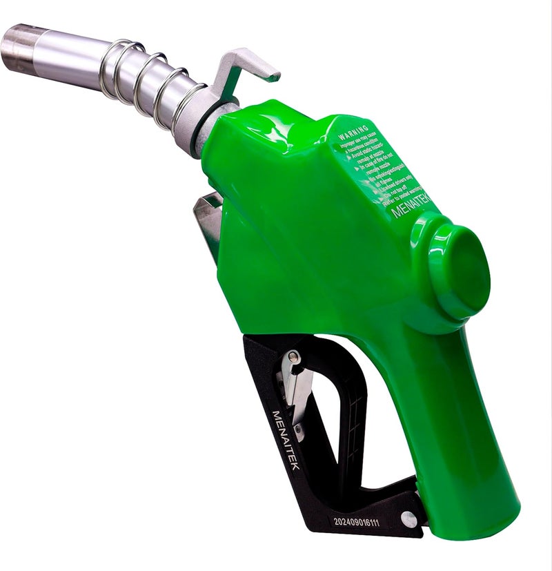 MENAITEK -120 Heavy Duty 1" inch NPT Automatic Shut-off fuel nozzles 1-3/16 Inches(OD=30mm) Spout 3-Notch Hold Open Clip High Flow 32 GPM - Image 1